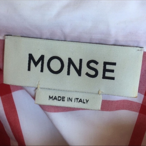 MONSE Cold Shoulder Plaid Shirt size 0 - Picture 10 of 10